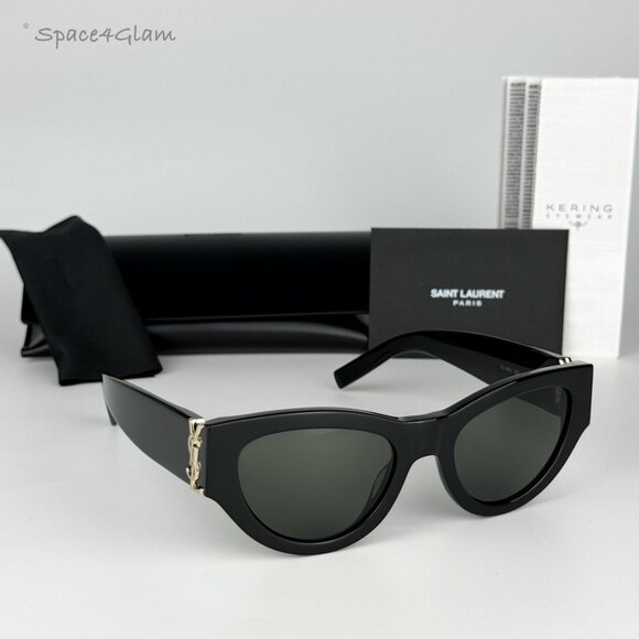 BRAND NEW Saint Laurent SLM94 001 Black Grey Cat Eye Women Sunglasses main image 4